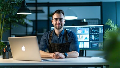 Business owner using AI tools with confidence